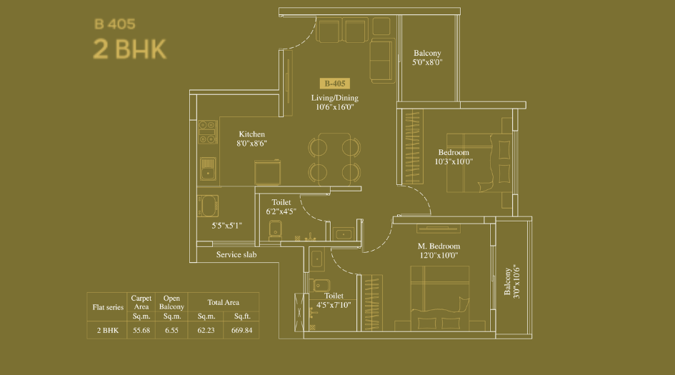legacy-Milestone-Floor-Plan-B-Wing-2 BHK-670 Sqft